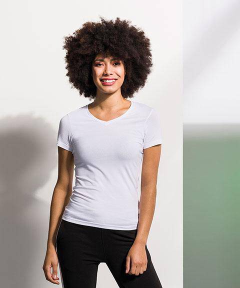 Epic Label T-shirts Sf T-Shirt Stretch Col V Femme Feel Good