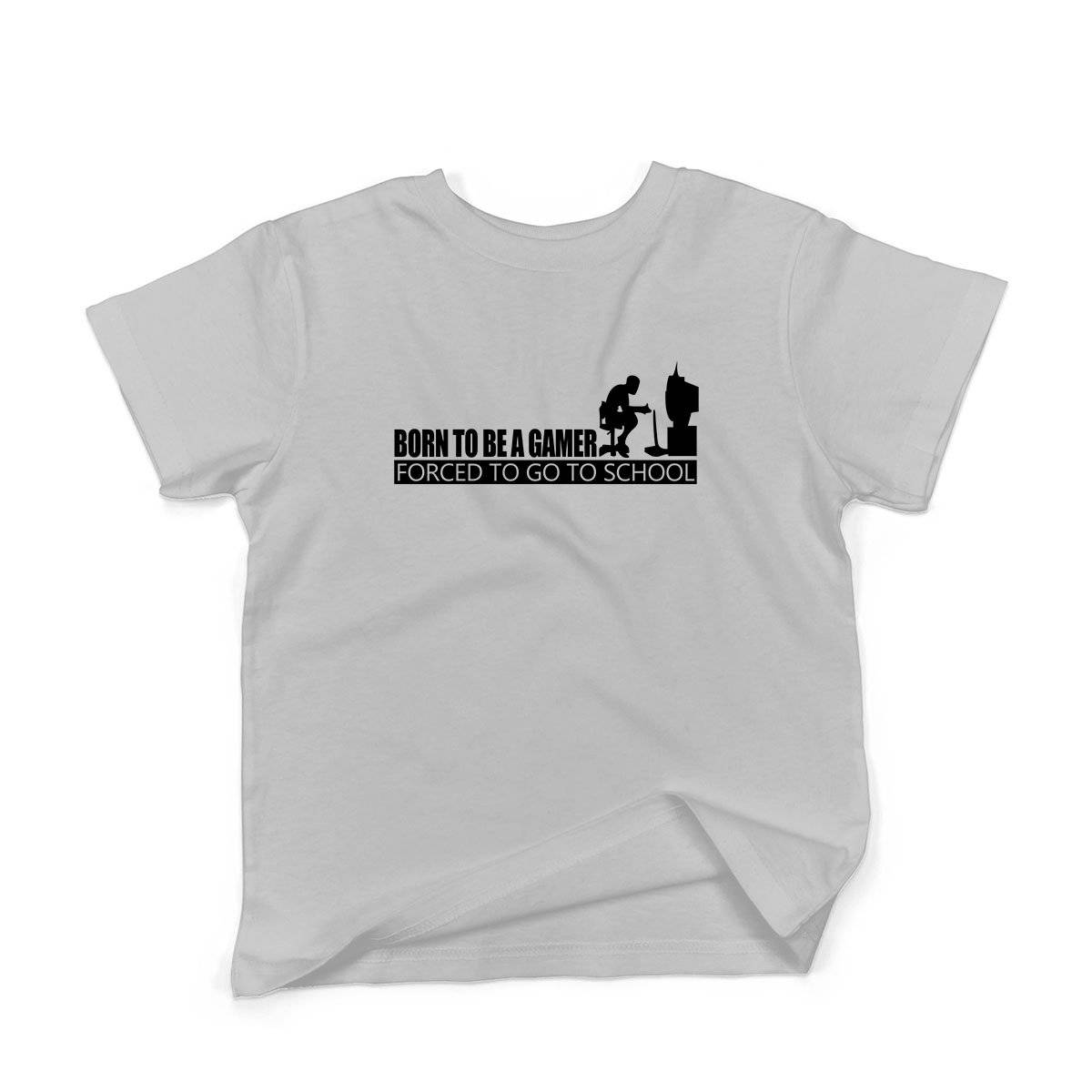 Epic Label Tshirt Born To Be A Gamer Forced To Go To School T-Shirt Enfant