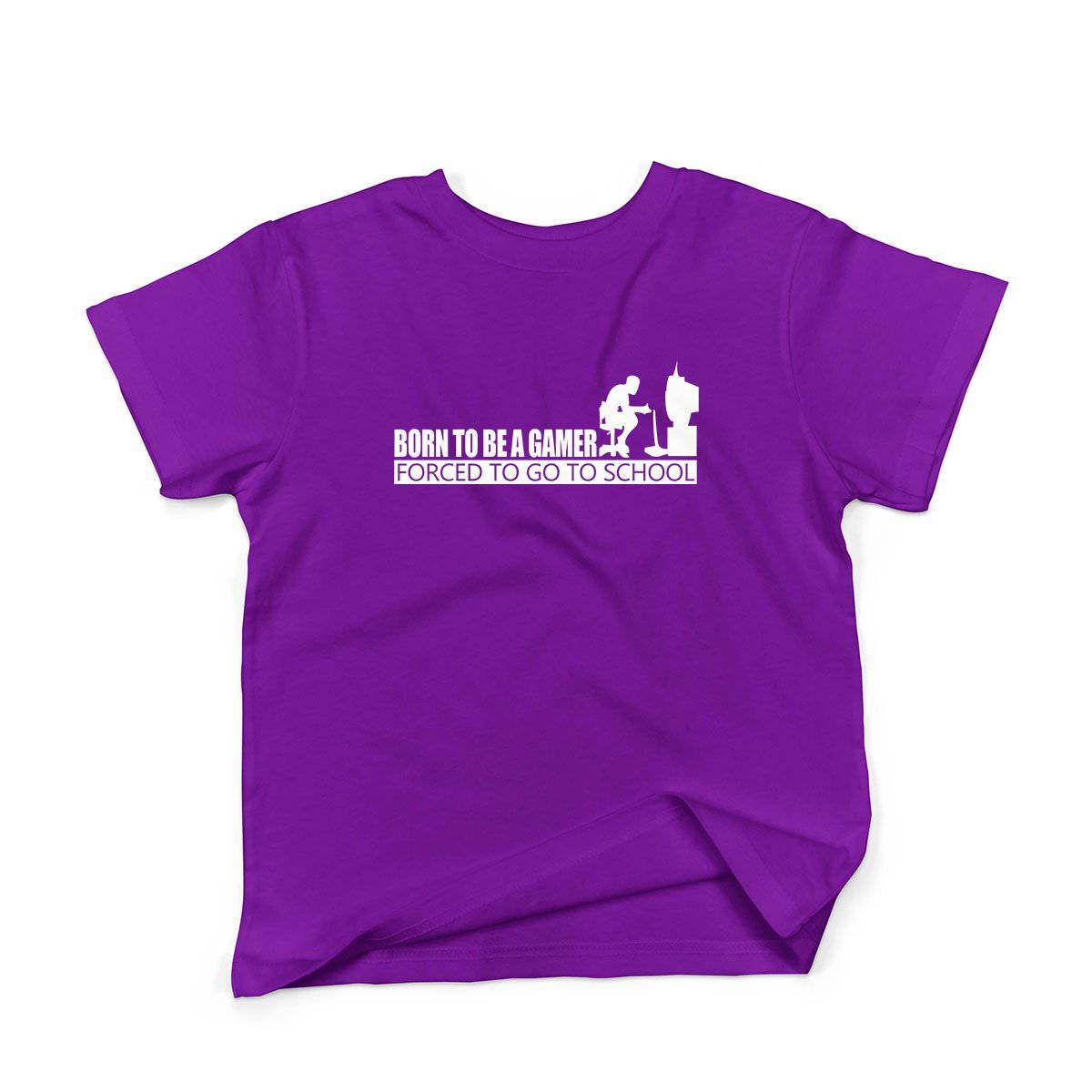 Epic Label Tshirt Born To Be A Gamer Forced To Go To School T-Shirt Enfant