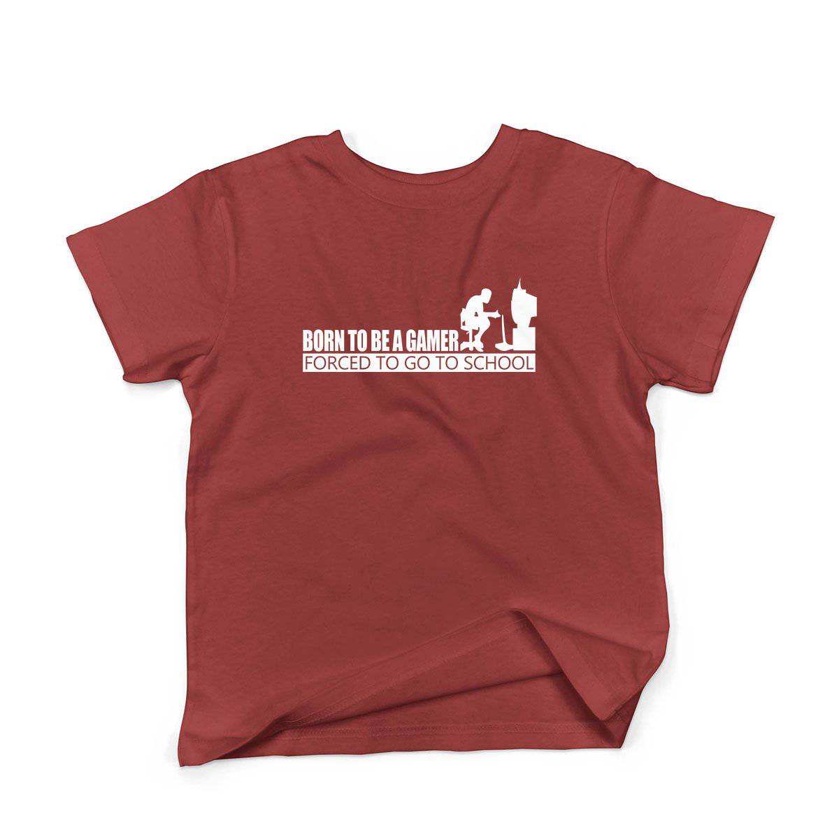 Epic Label Tshirt Born To Be A Gamer Forced To Go To School T-Shirt Enfant