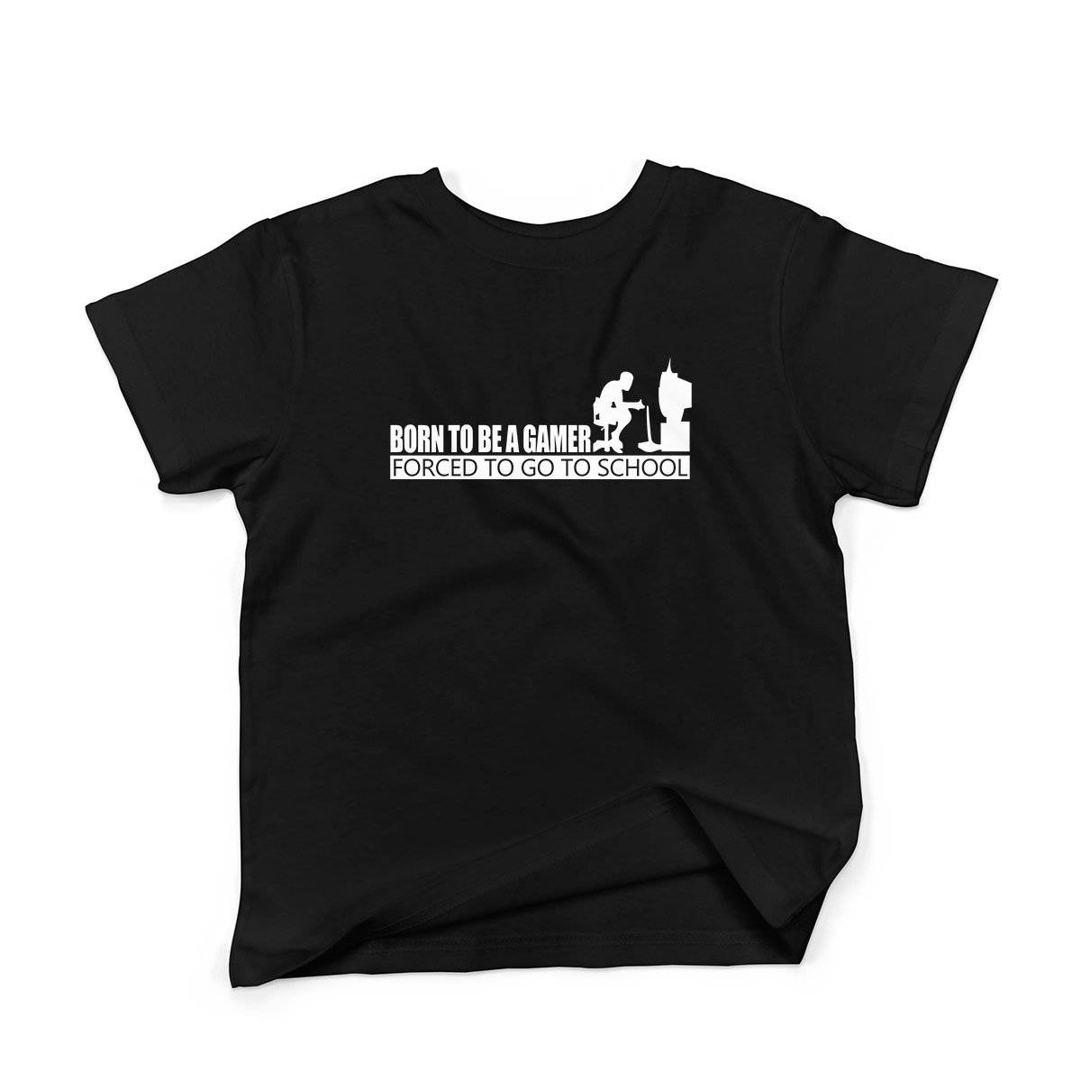 Epic Label Tshirt Born To Be A Gamer Forced To Go To School T-Shirt Enfant