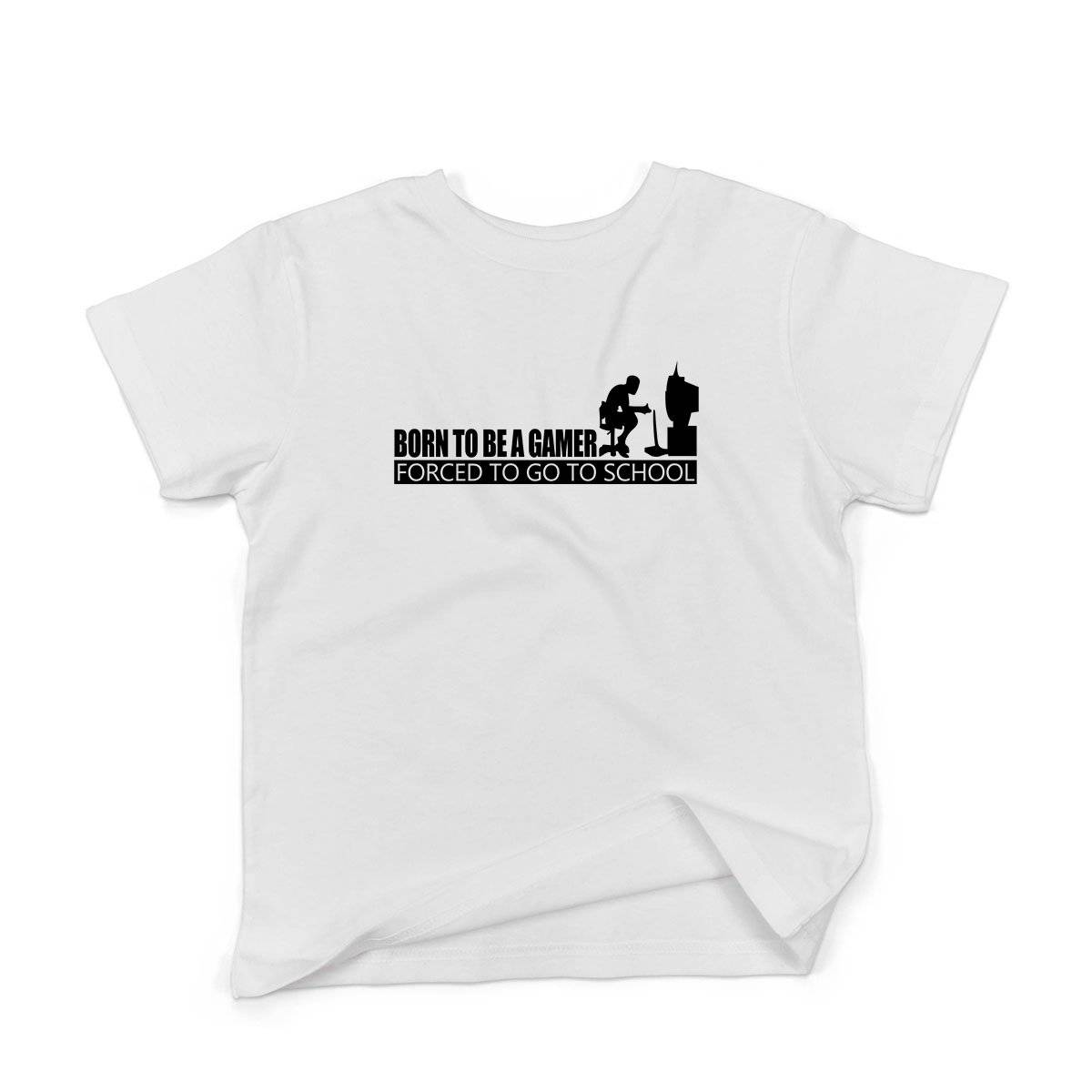 Epic Label Tshirt Born To Be A Gamer Forced To Go To School T-Shirt Enfant