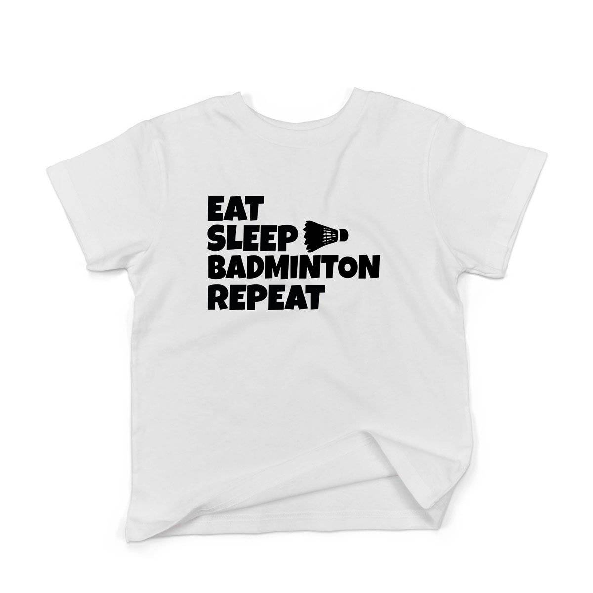 Epic Label Tshirt Eat Sleep Badminton Repeat T-Shirt Enfant