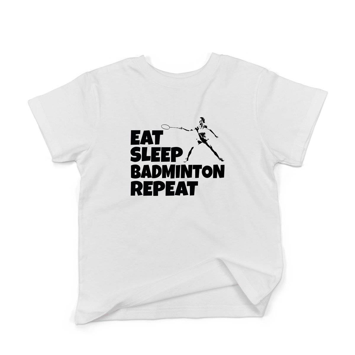 Epic Label Tshirt Eat Sleep Badminton Repeat T-Shirt Enfant