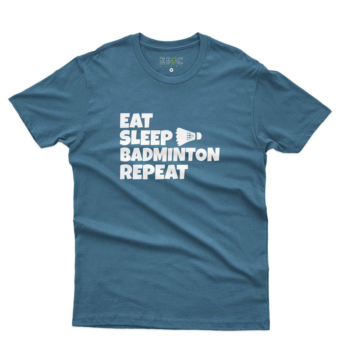 Epic Label Tshirt Eat Sleep Badminton Repeat T-Shirt Pour Homme