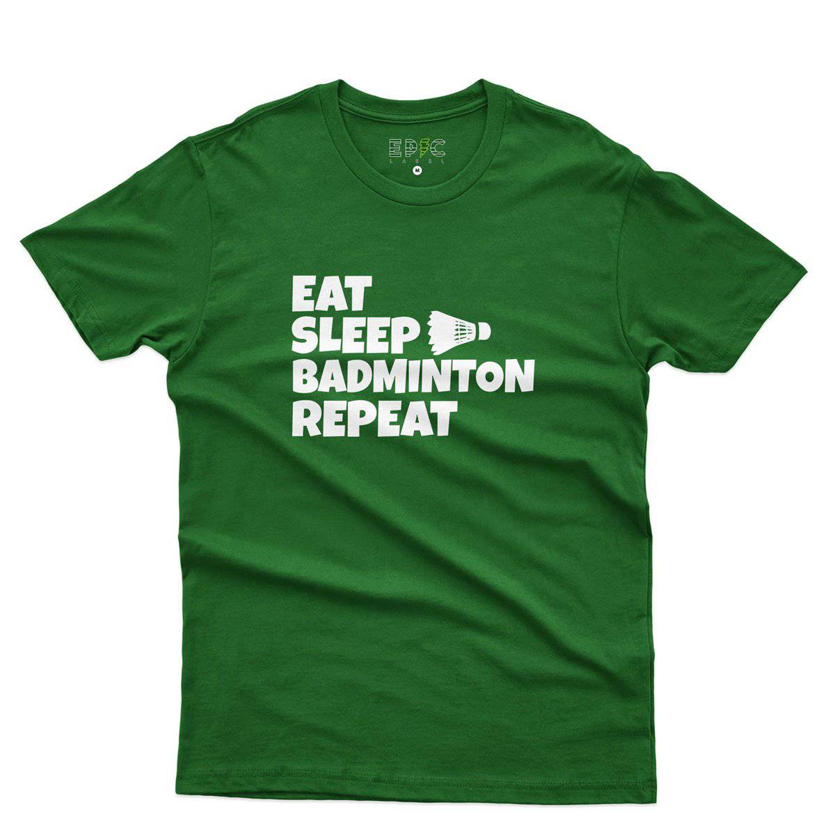 Epic Label Tshirt Eat Sleep Badminton Repeat T-Shirt Pour Homme