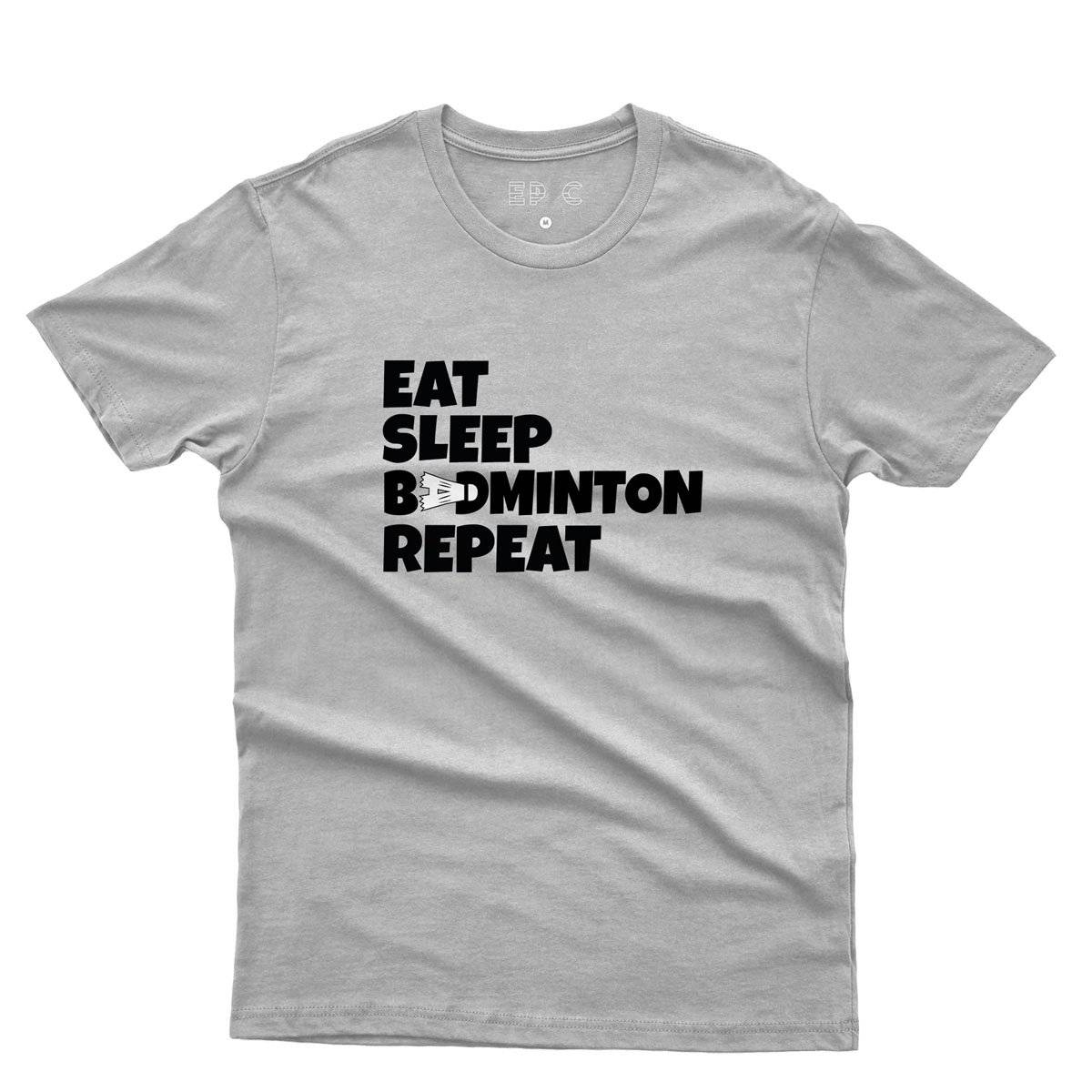 Epic Label Tshirt Eat Sleep Badminton Repeat T-Shirt Pour Homme