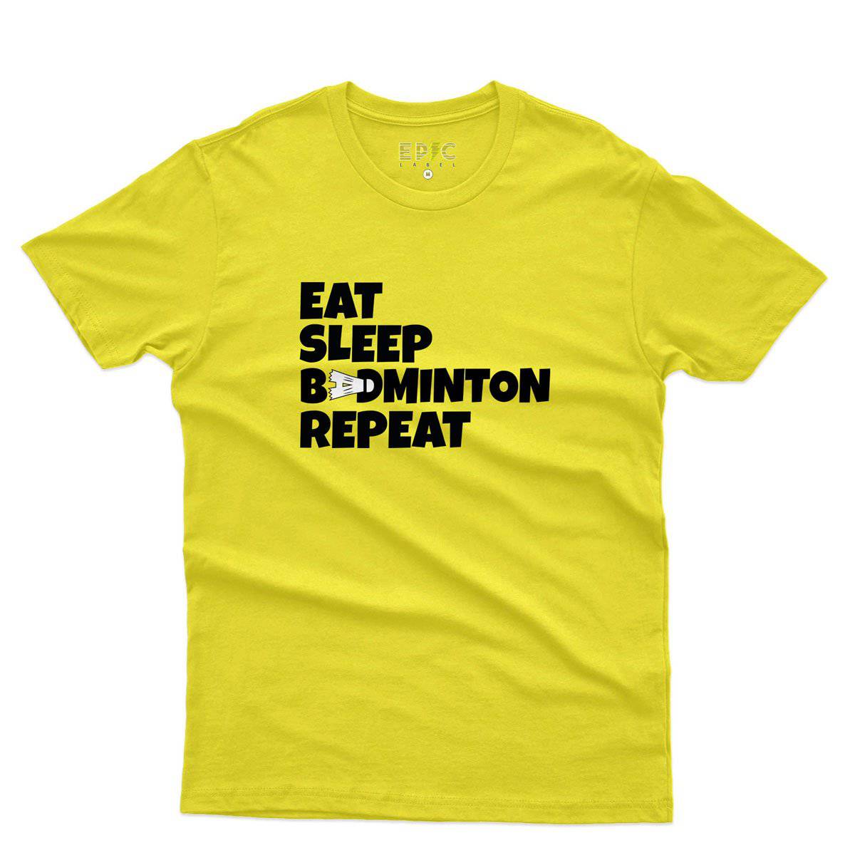 Epic Label Tshirt Eat Sleep Badminton Repeat T-Shirt Pour Homme