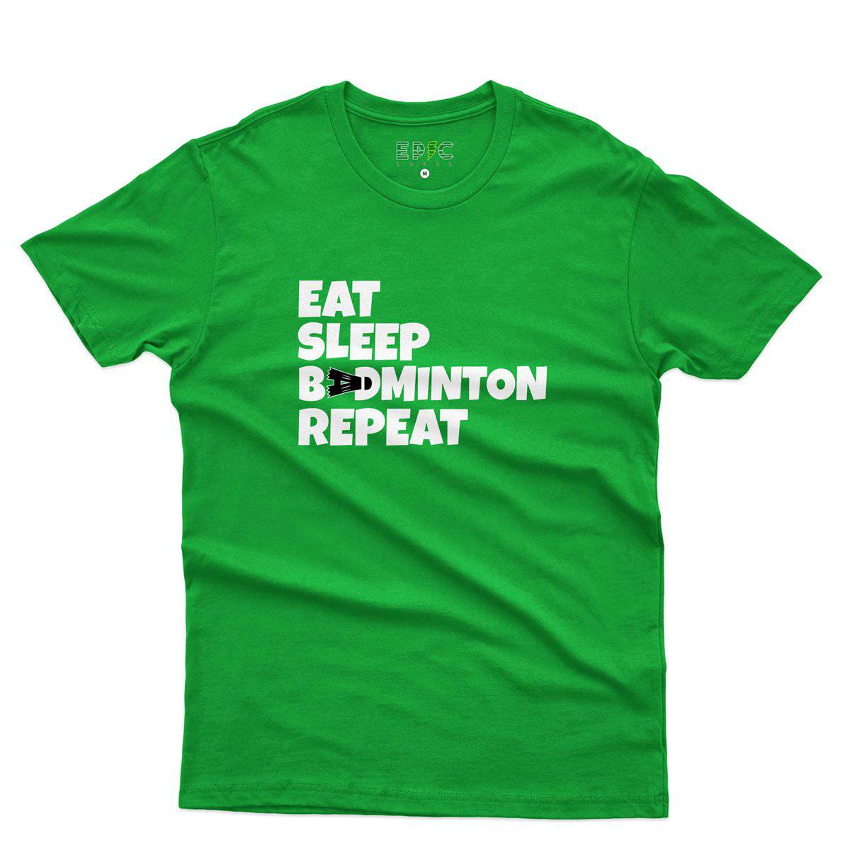 Epic Label Tshirt Eat Sleep Badminton Repeat T-Shirt Pour Homme
