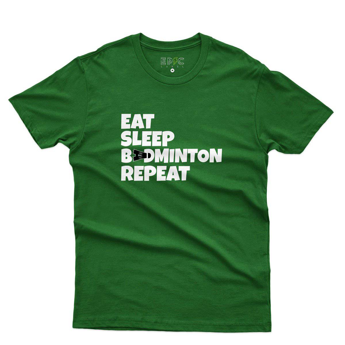 Epic Label Tshirt Eat Sleep Badminton Repeat T-Shirt Pour Homme