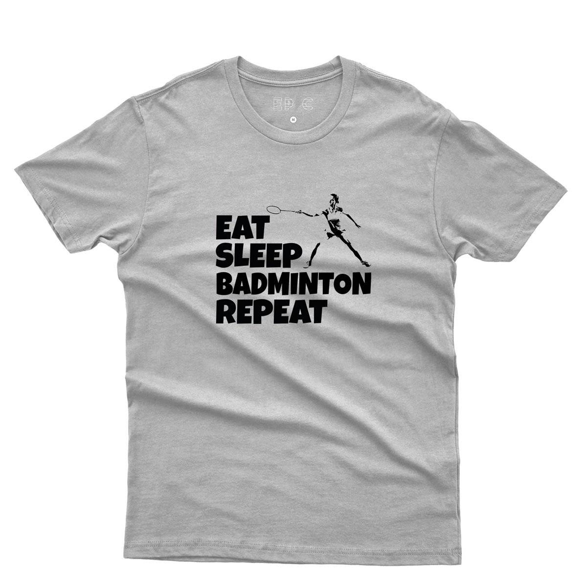 Epic Label Tshirt Eat Sleep Badminton Repeat T-Shirt Pour Homme
