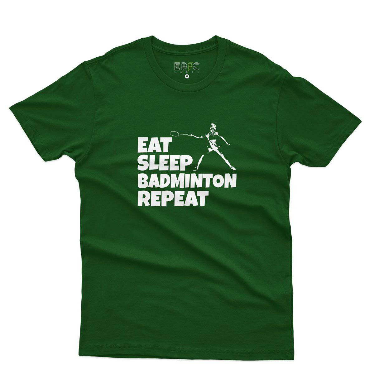 Epic Label Tshirt Eat Sleep Badminton Repeat T-Shirt Pour Homme