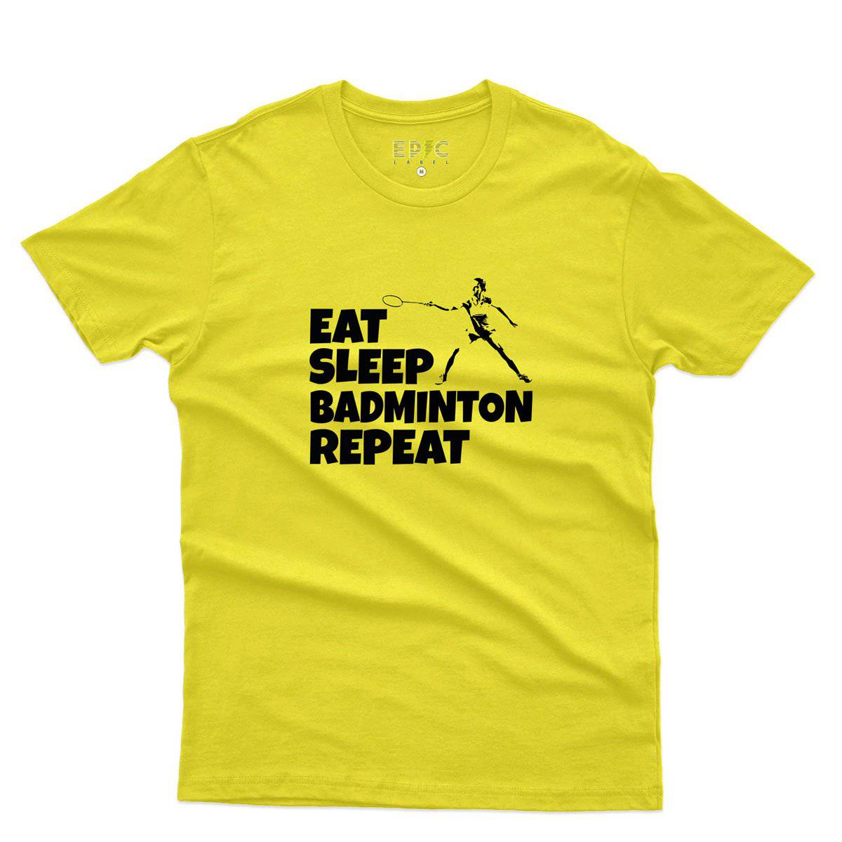 Epic Label Tshirt Eat Sleep Badminton Repeat T-Shirt Pour Homme