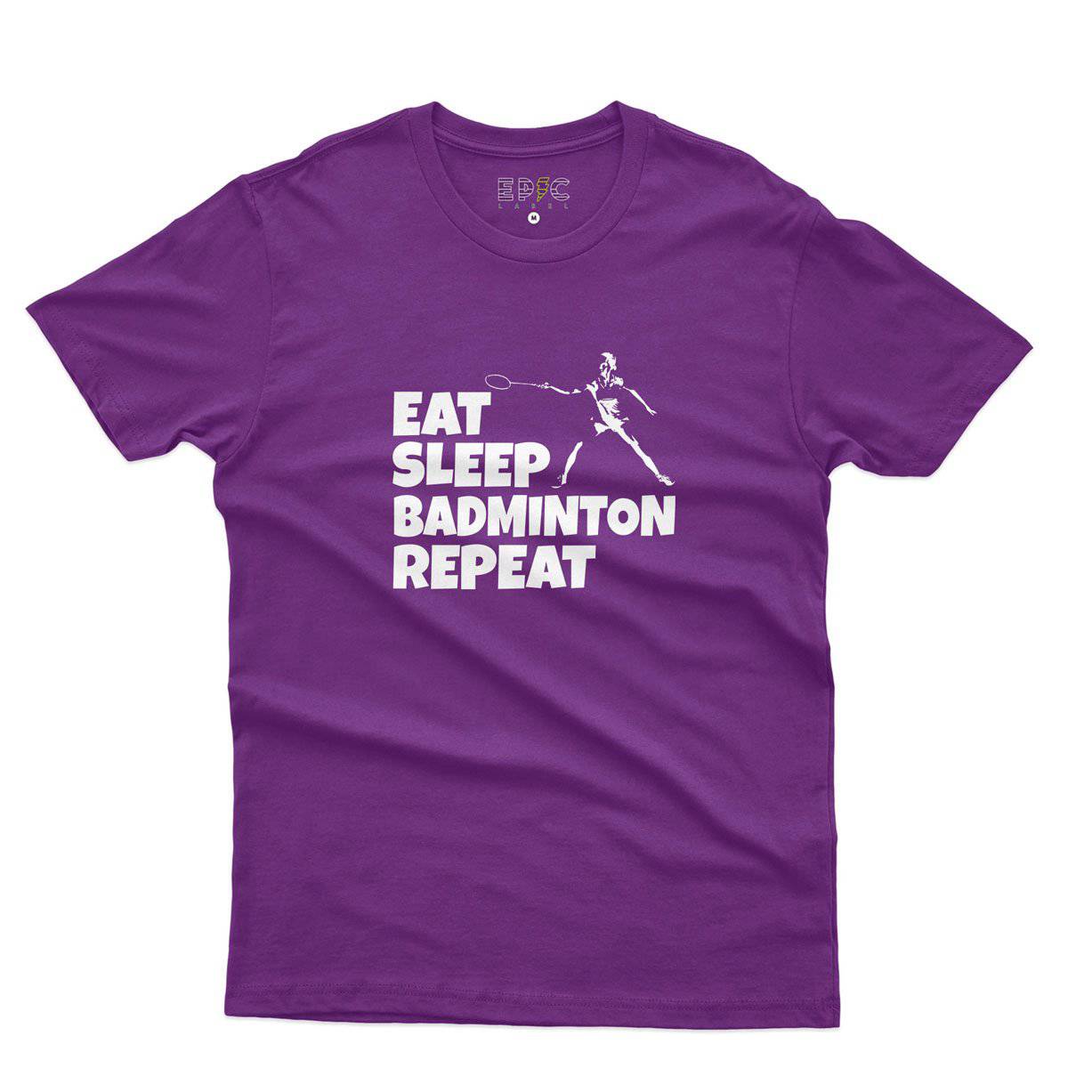 Epic Label Tshirt Eat Sleep Badminton Repeat T-Shirt Pour Homme