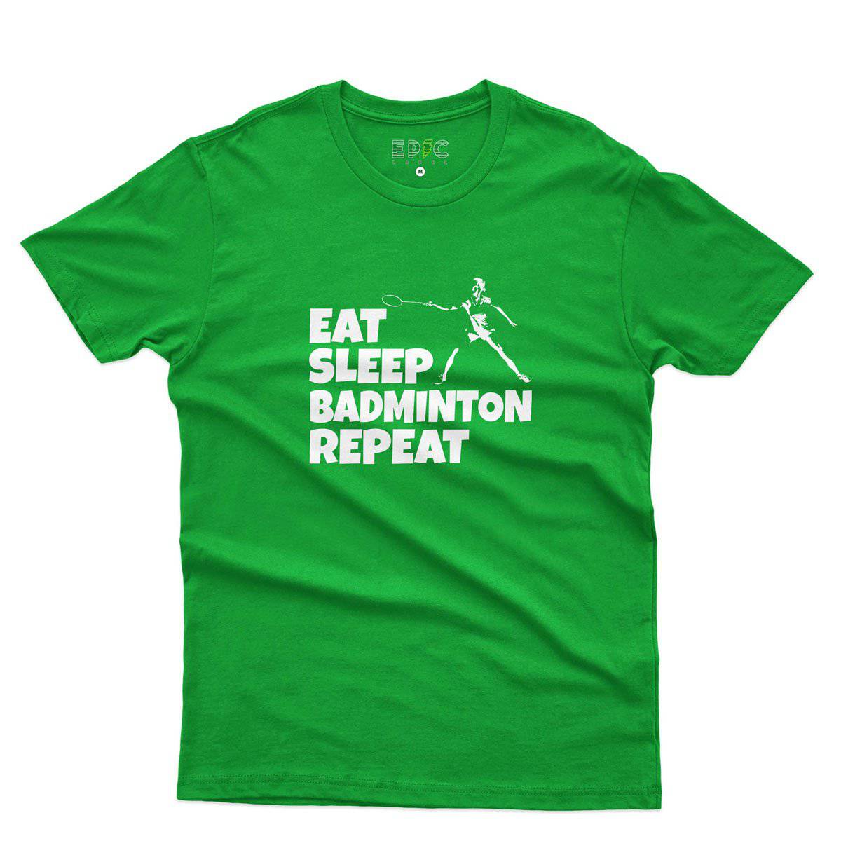 Epic Label Tshirt Eat Sleep Badminton Repeat T-Shirt Pour Homme