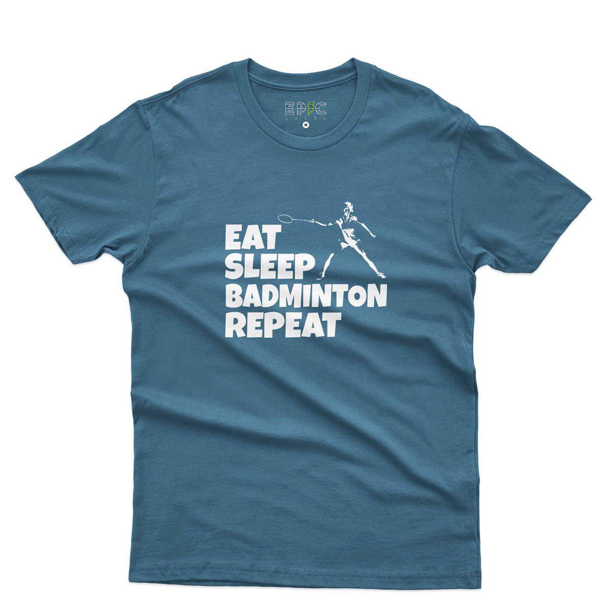 Epic Label Tshirt Eat Sleep Badminton Repeat T-Shirt Pour Homme