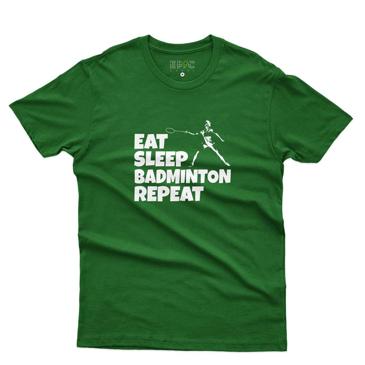 Epic Label Tshirt Eat Sleep Badminton Repeat T-Shirt Pour Homme