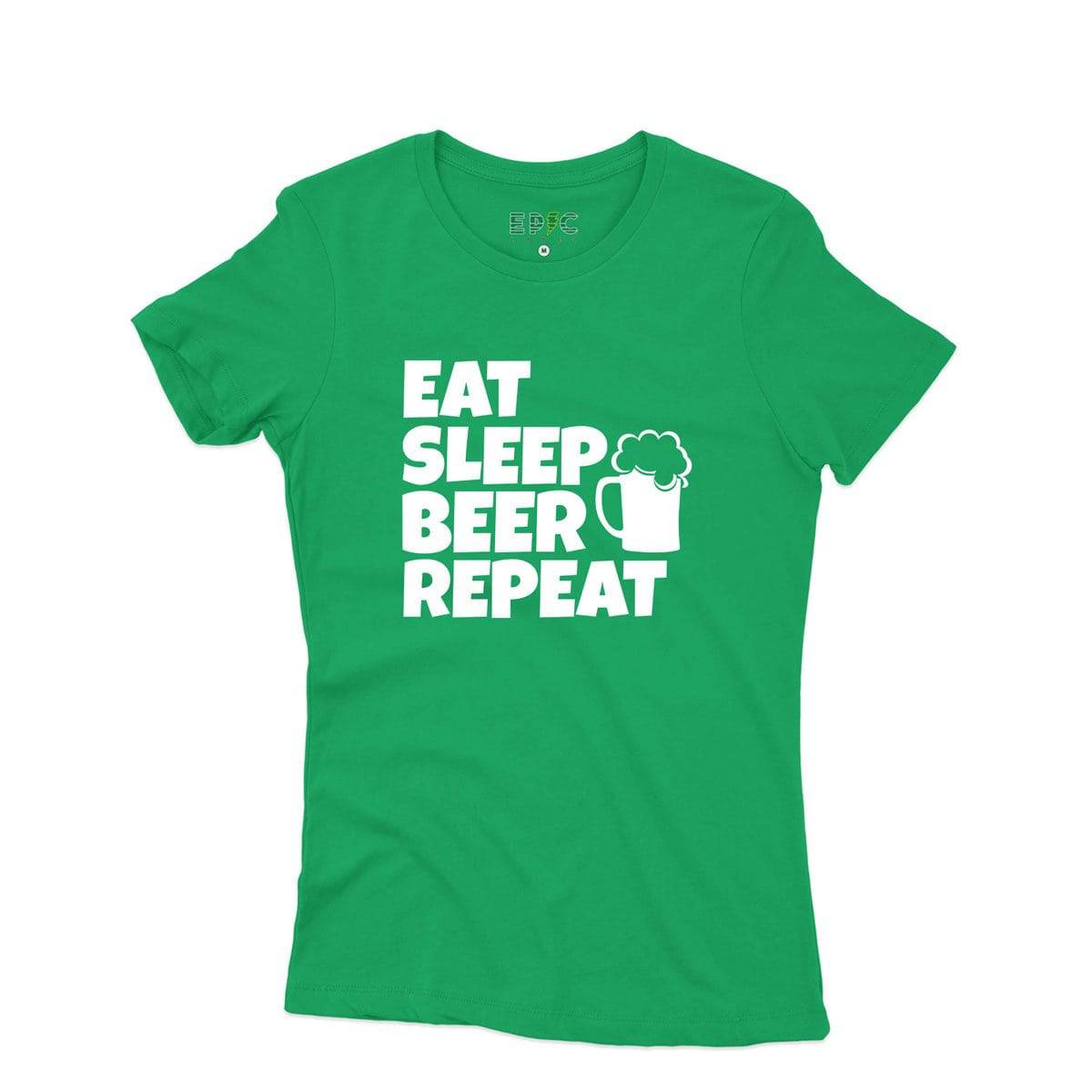 Epic Label Tshirt Eat Sleep Beer Repeat T-Shirt Pour Femme