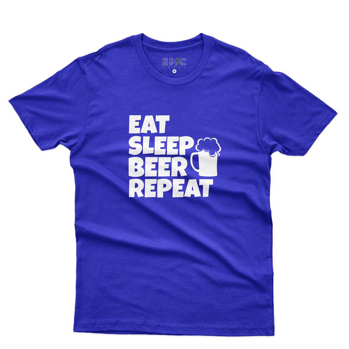 Epic Label Tshirt Eat Sleep Beer Repeat T-Shirt Pour Homme