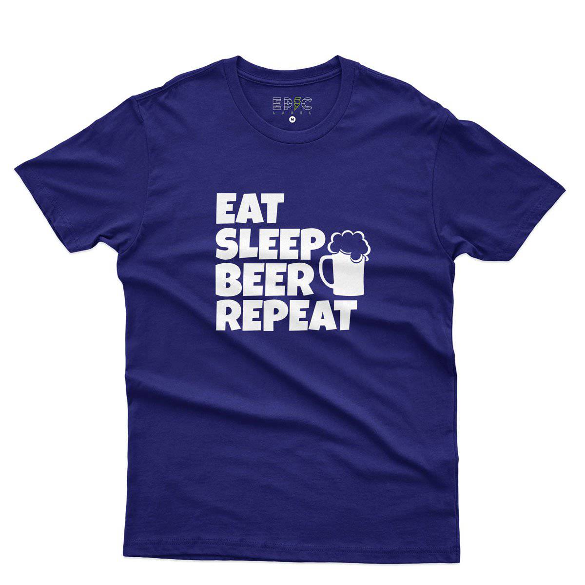 Epic Label Tshirt Eat Sleep Beer Repeat T-Shirt Pour Homme