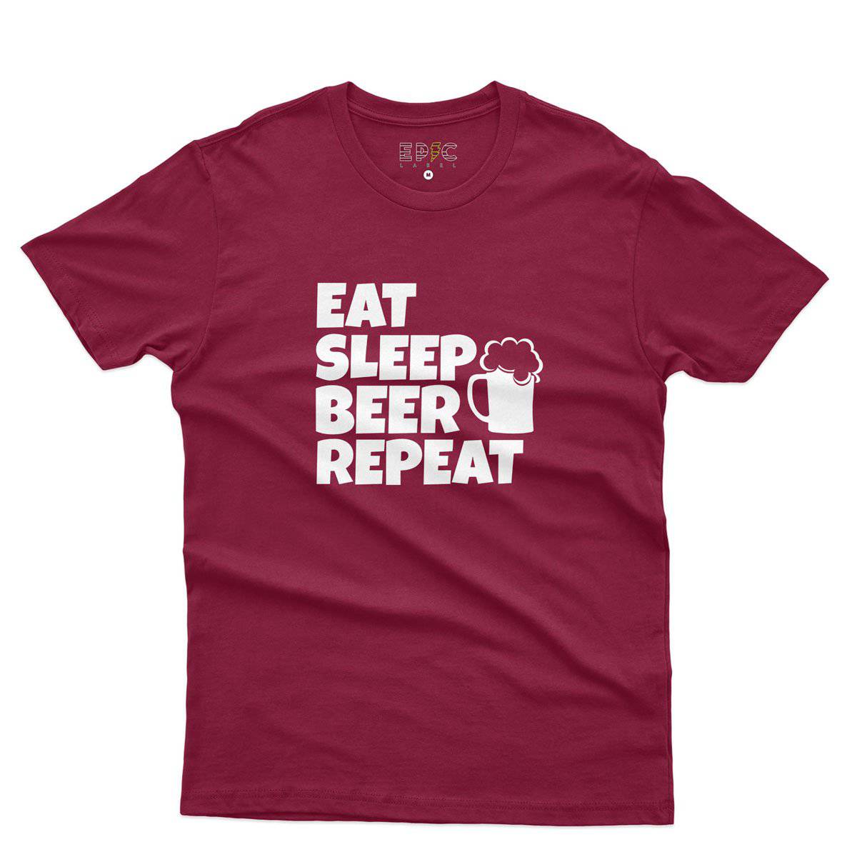 Epic Label Tshirt Eat Sleep Beer Repeat T-Shirt Pour Homme