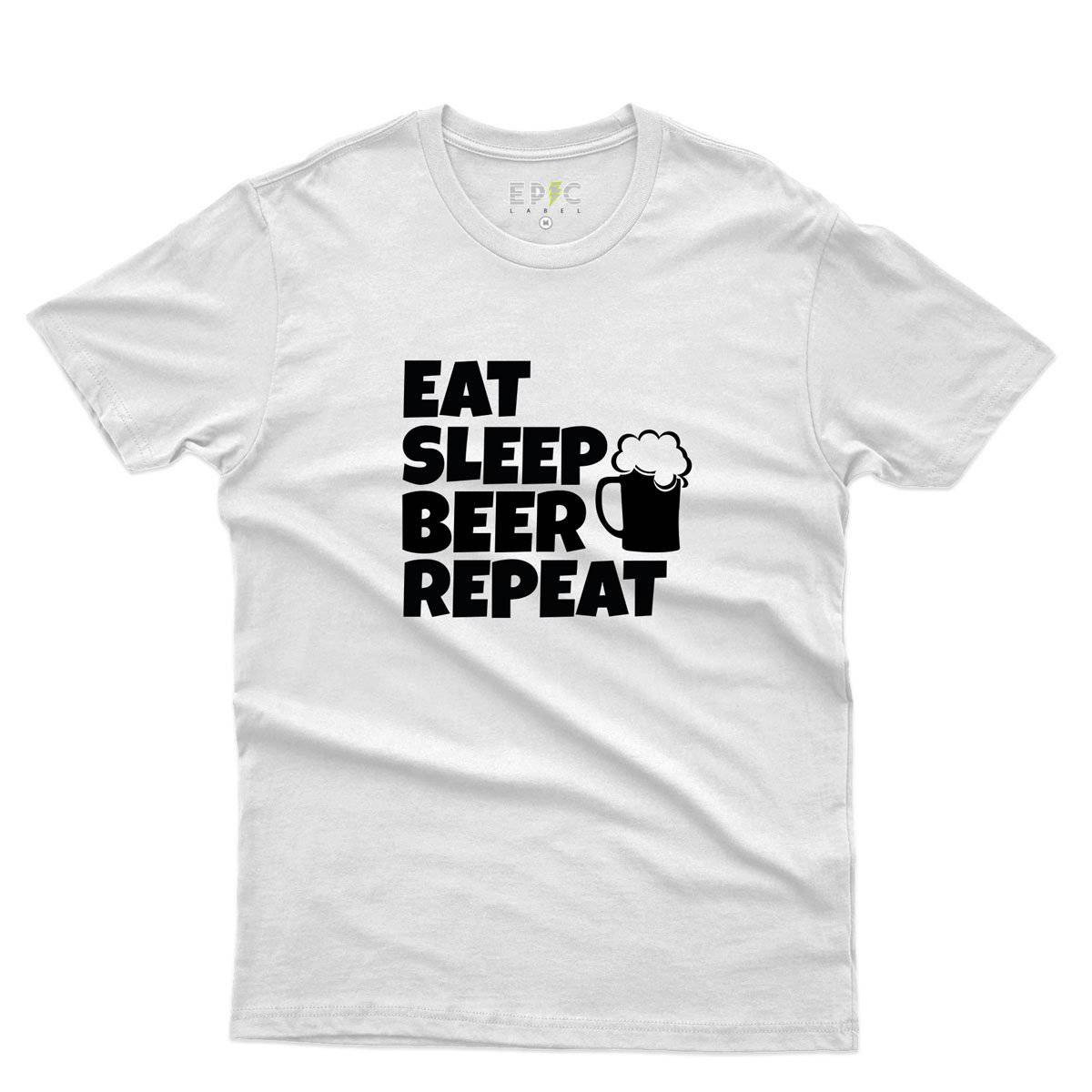 Epic Label Tshirt Eat Sleep Beer Repeat T-Shirt Pour Homme