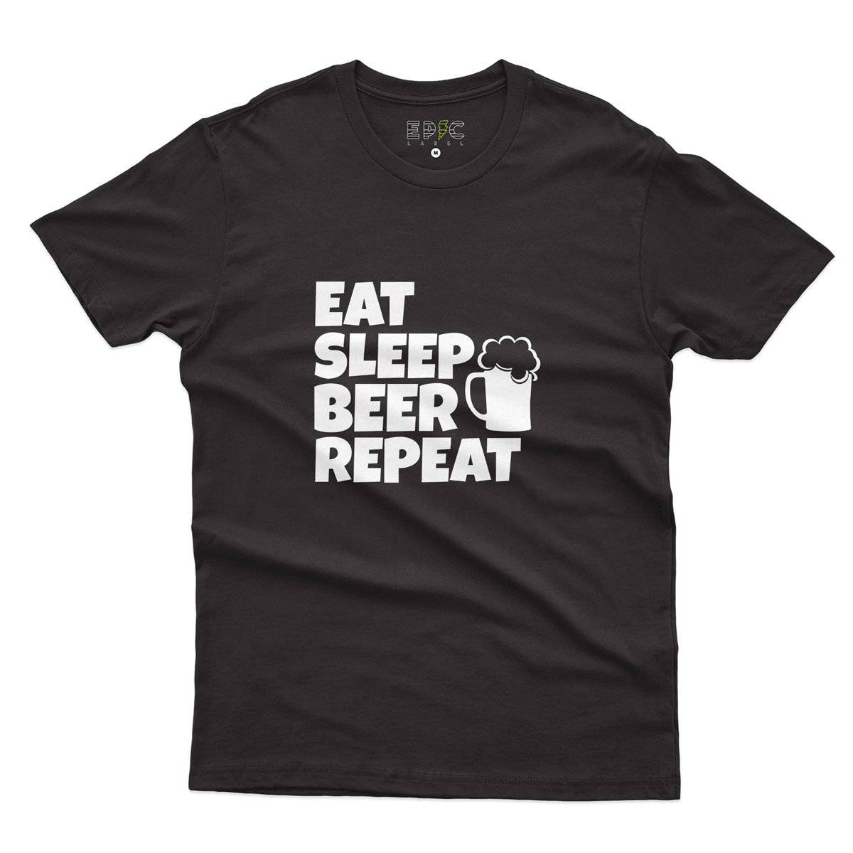 Epic Label Tshirt Eat Sleep Beer Repeat T-Shirt Pour Homme