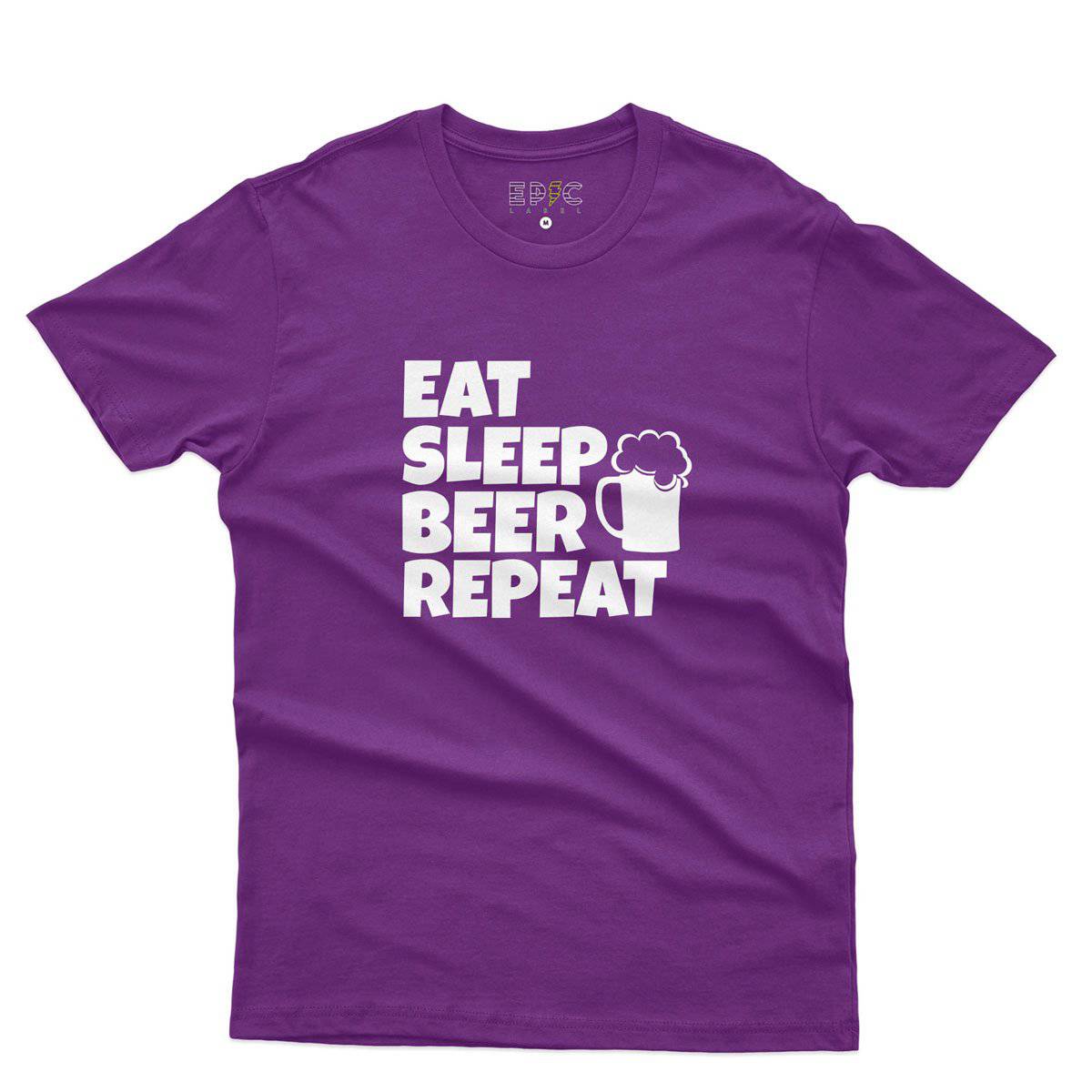Epic Label Tshirt Eat Sleep Beer Repeat T-Shirt Pour Homme
