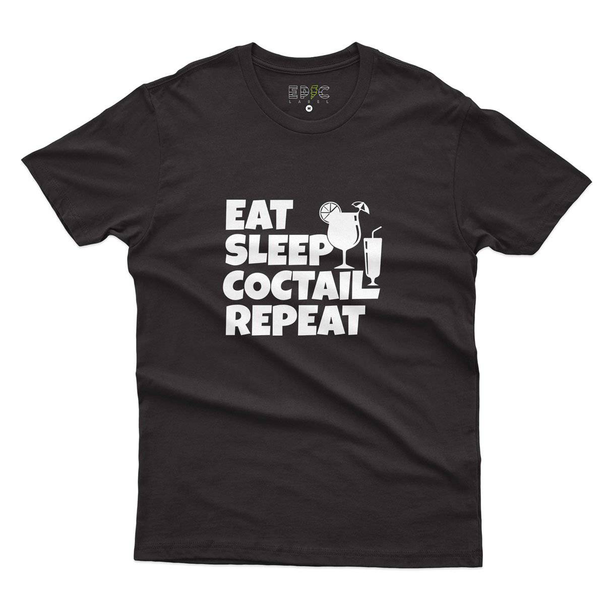 Epic Label Tshirt Eat Sleep Coctail Repeat T-Shirt Pour Homme
