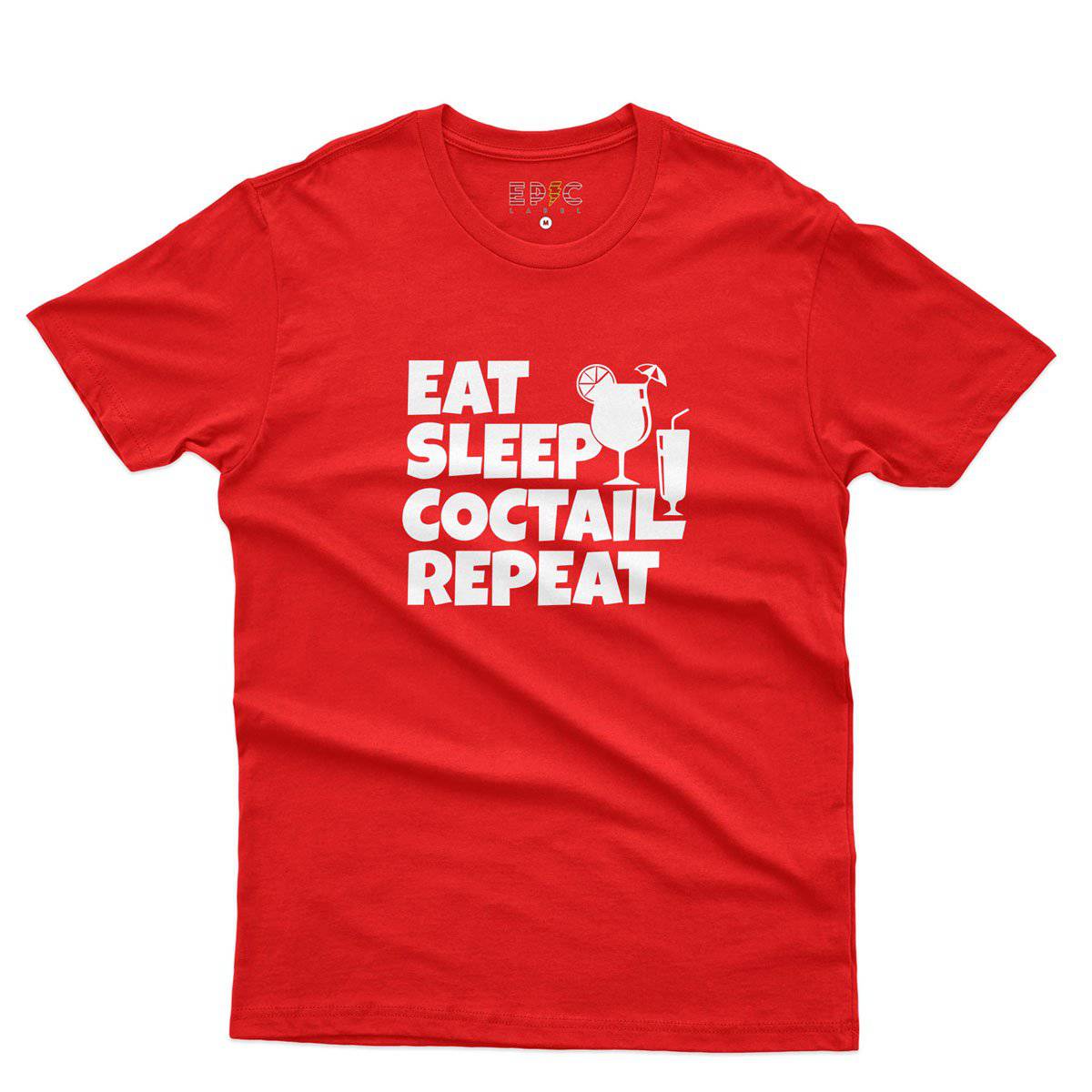 Epic Label Tshirt Eat Sleep Coctail Repeat T-Shirt Pour Homme