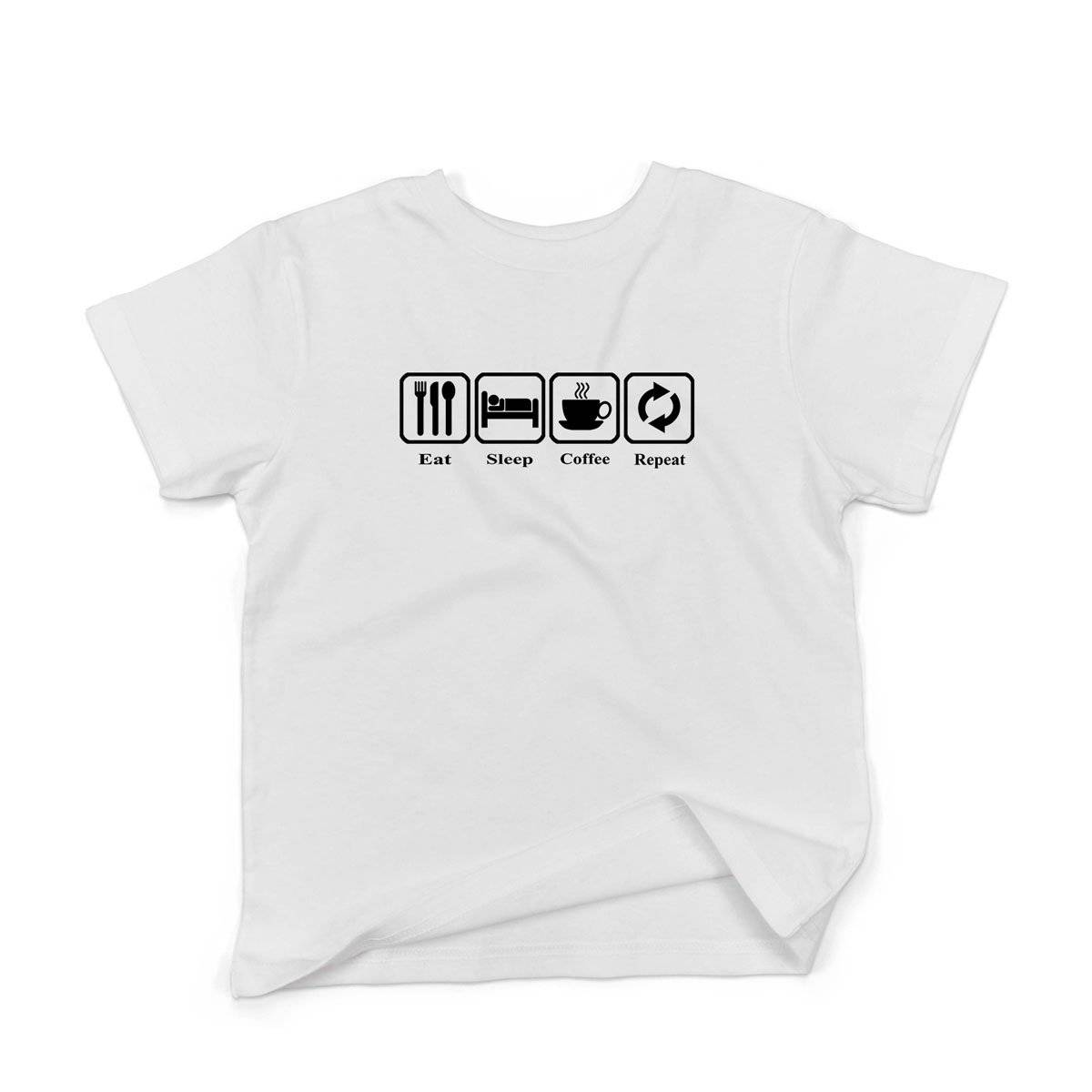 Epic Label Tshirt Eat Sleep Coffee Repeat T-Shirt Enfant