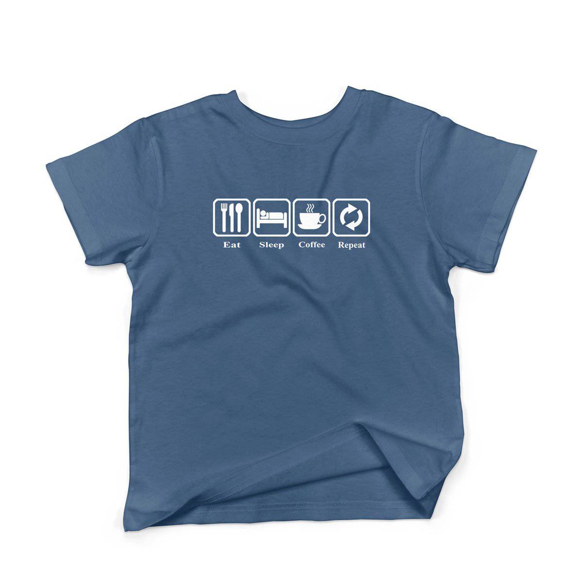 Epic Label Tshirt Eat Sleep Coffee Repeat T-Shirt Enfant