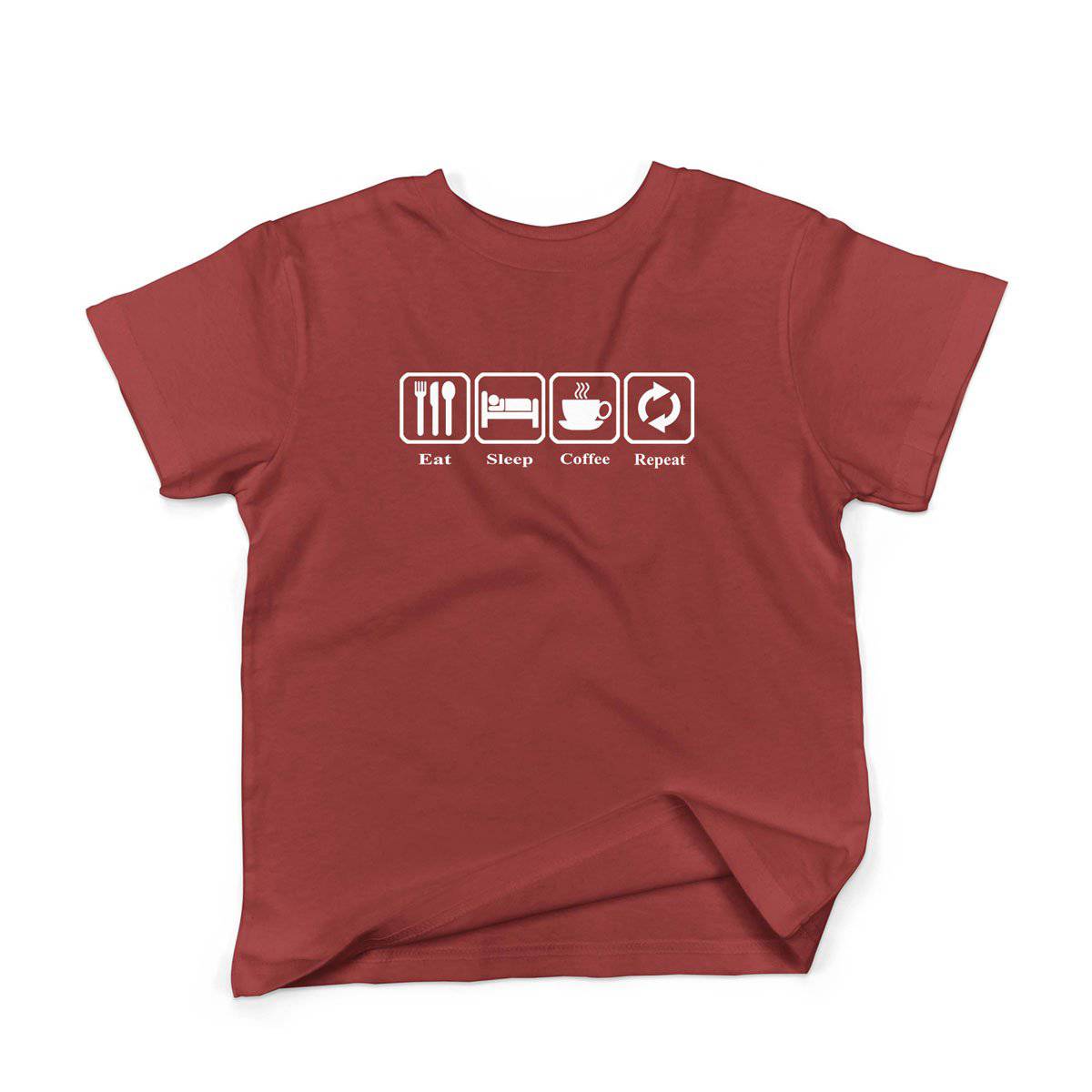Epic Label Tshirt Eat Sleep Coffee Repeat T-Shirt Enfant