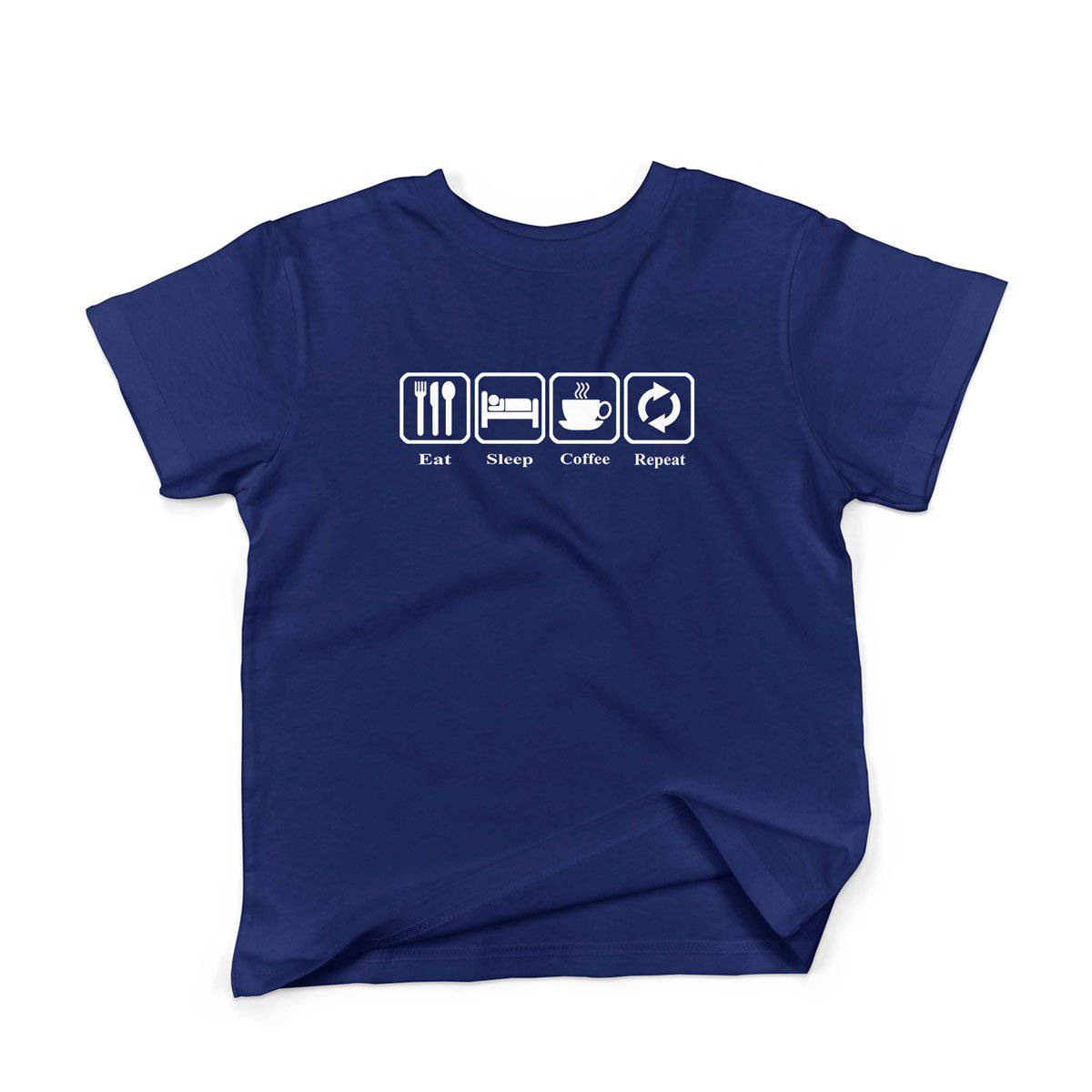 Epic Label Tshirt Eat Sleep Coffee Repeat T-Shirt Enfant