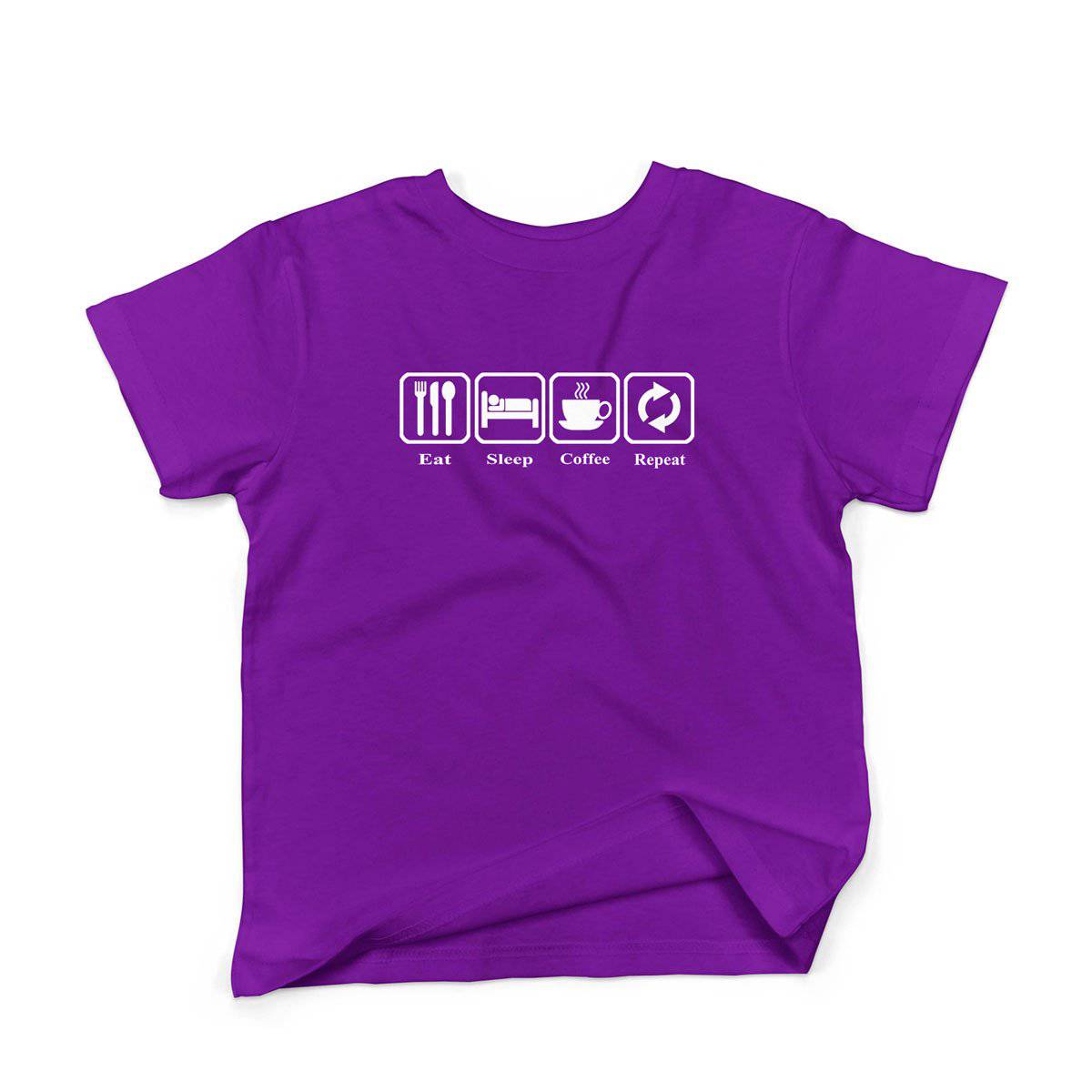 Epic Label Tshirt Eat Sleep Coffee Repeat T-Shirt Enfant