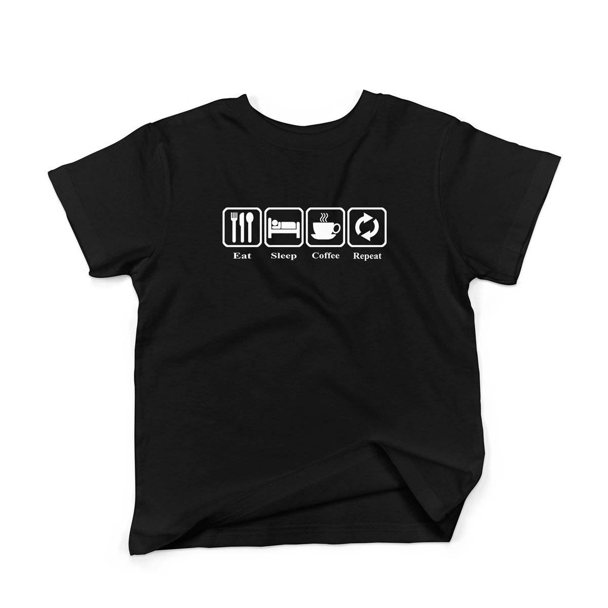 Epic Label Tshirt Eat Sleep Coffee Repeat T-Shirt Enfant