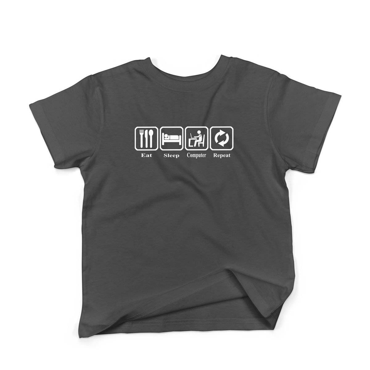 Epic Label Tshirt Eat Sleep Computer Repeat T-Shirt Enfant