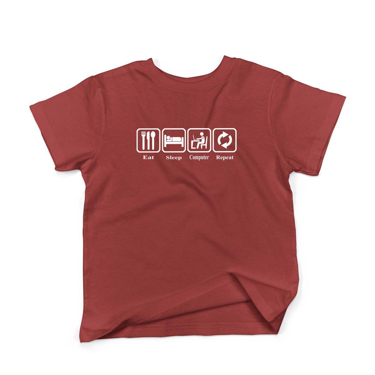 Epic Label Tshirt Eat Sleep Computer Repeat T-Shirt Enfant