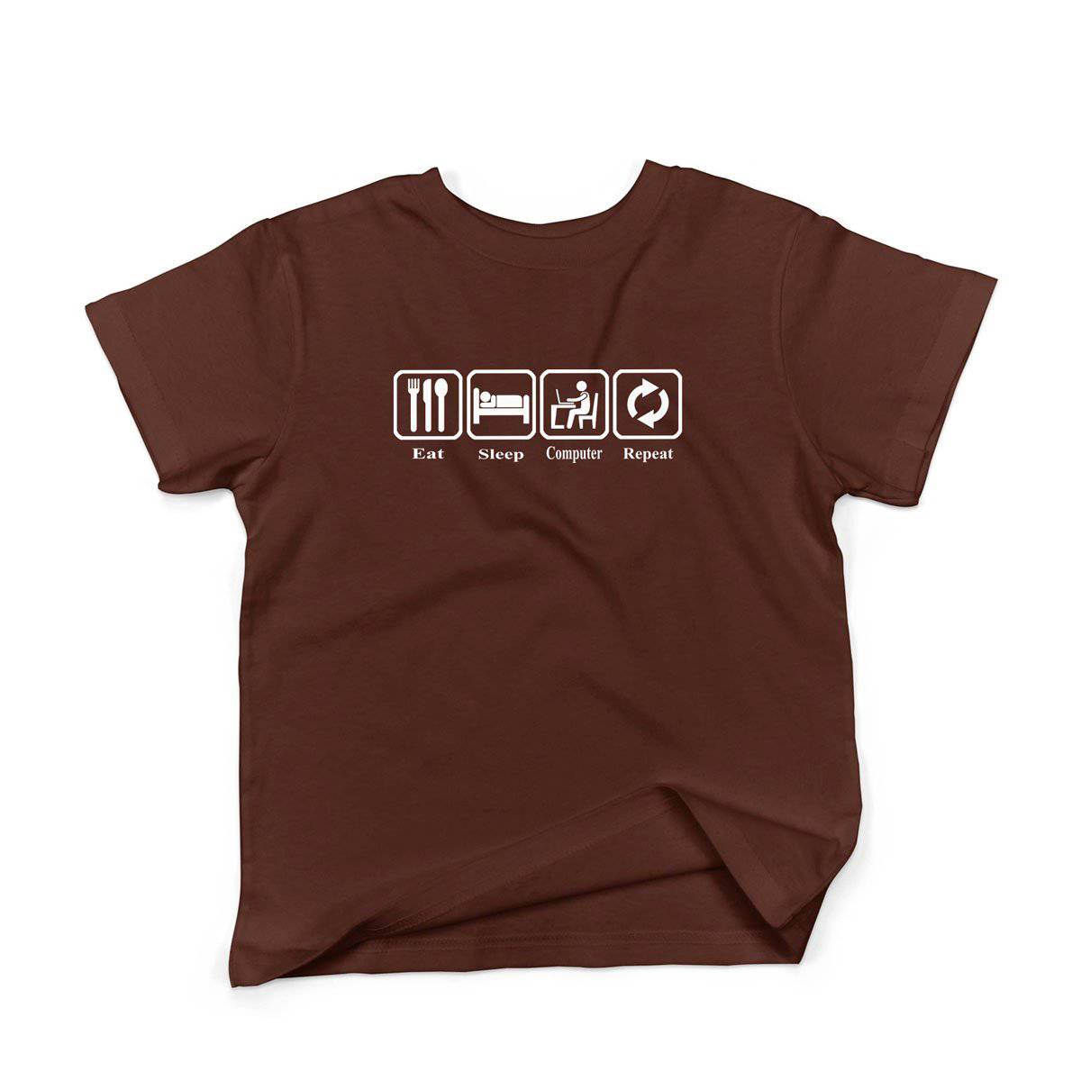 Epic Label Tshirt Eat Sleep Computer Repeat T-Shirt Enfant