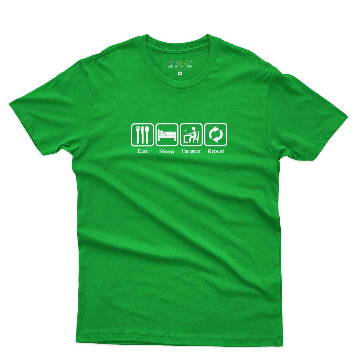Epic Label Tshirt Eat Sleep Computer Repeat T-Shirt Pour Homme