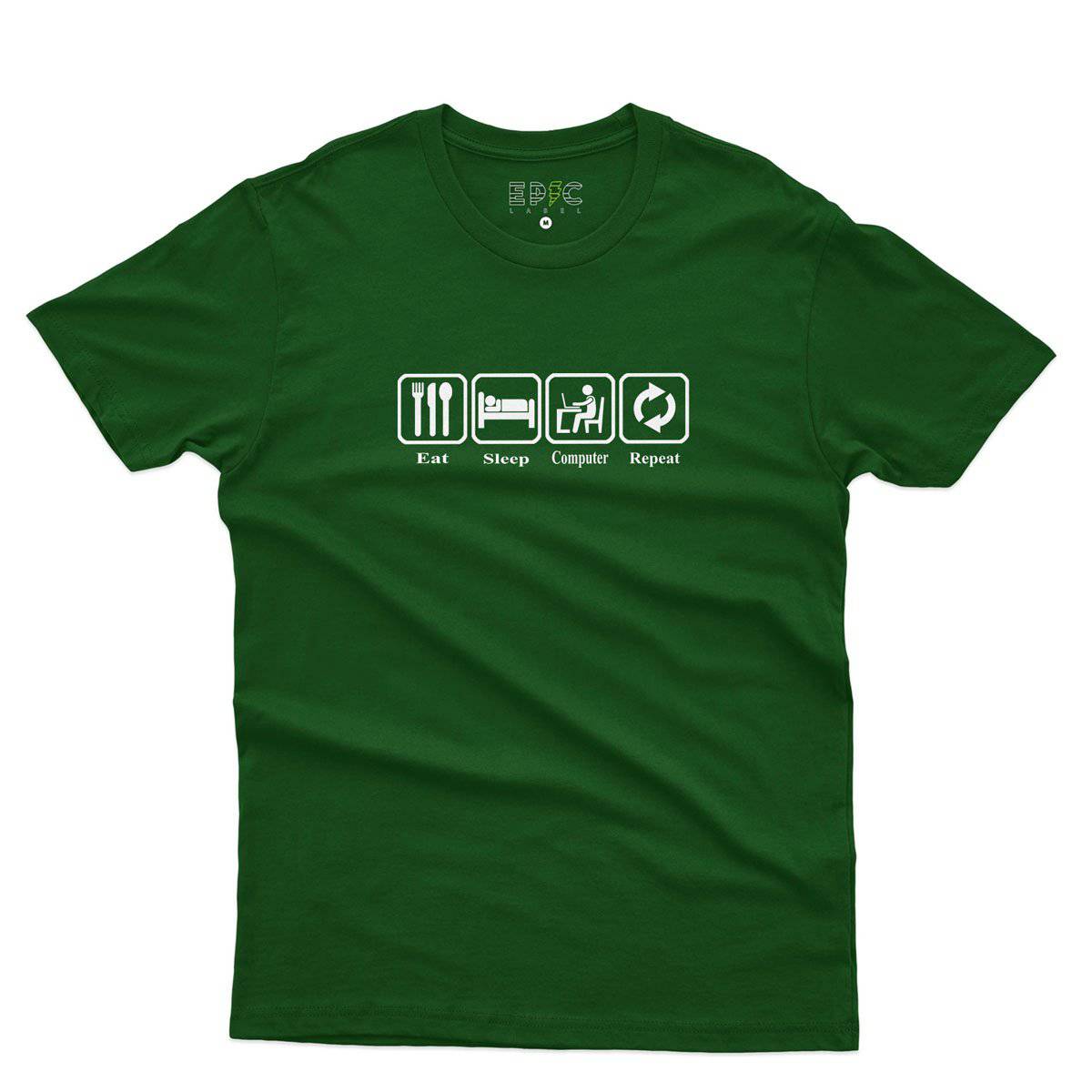 Epic Label Tshirt Eat Sleep Computer Repeat T-Shirt Pour Homme