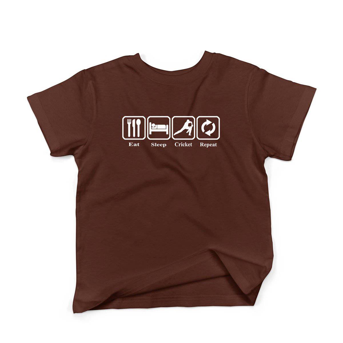 Epic Label Tshirt Eat Sleep Cricket Repeat T-Shirt Enfant