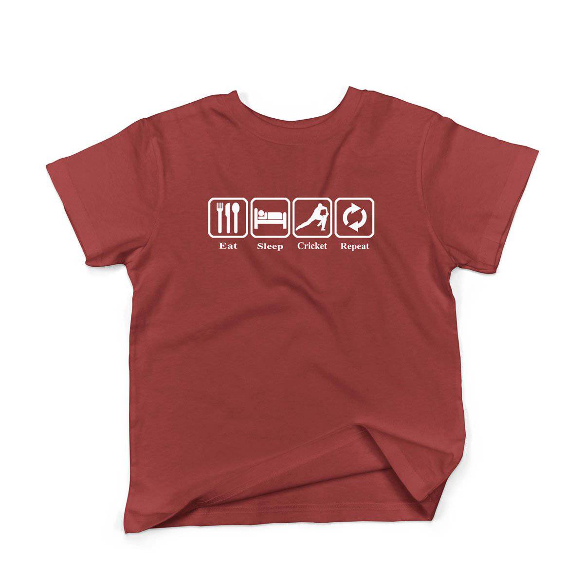 Epic Label Tshirt Eat Sleep Cricket Repeat T-Shirt Enfant