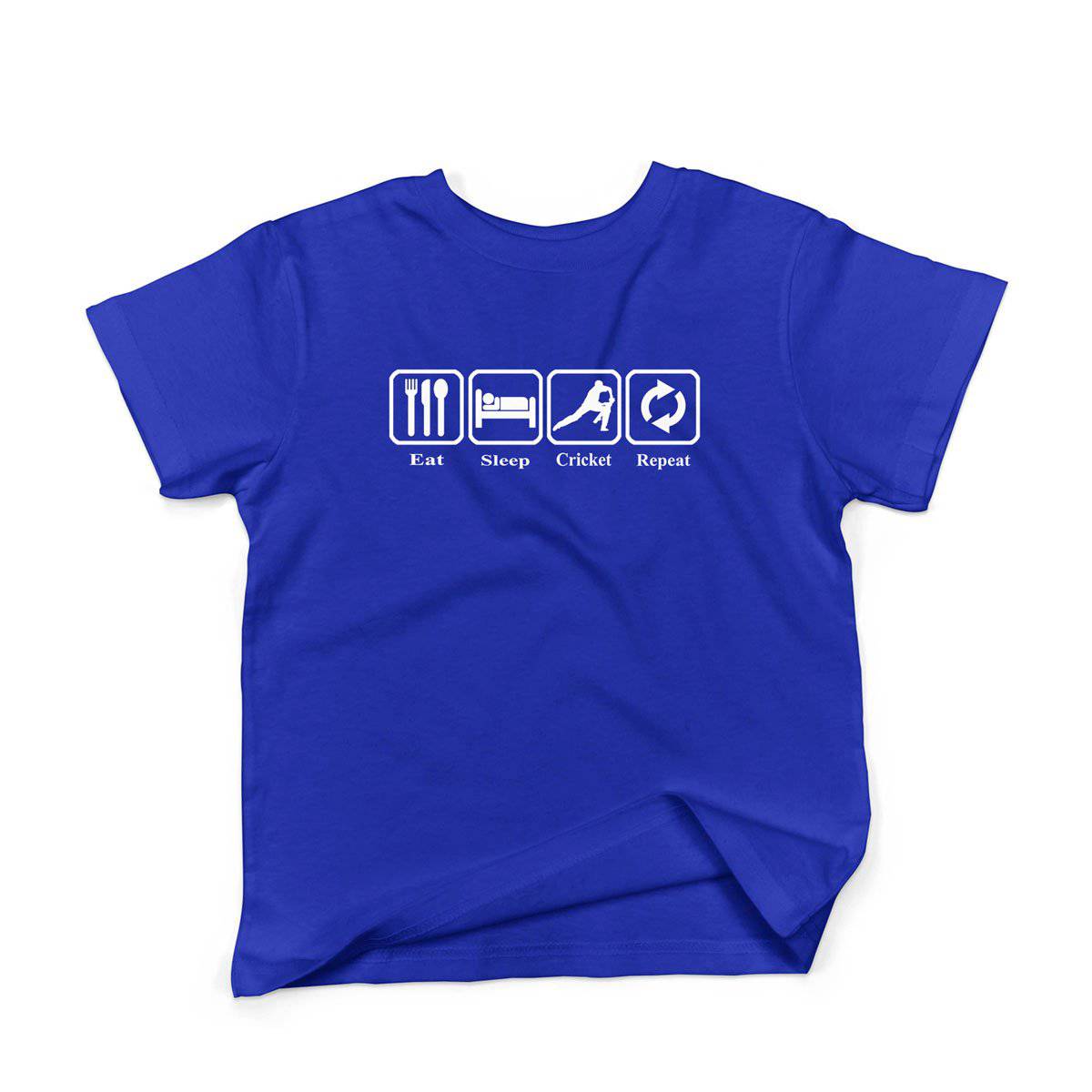 Epic Label Tshirt Eat Sleep Cricket Repeat T-Shirt Enfant