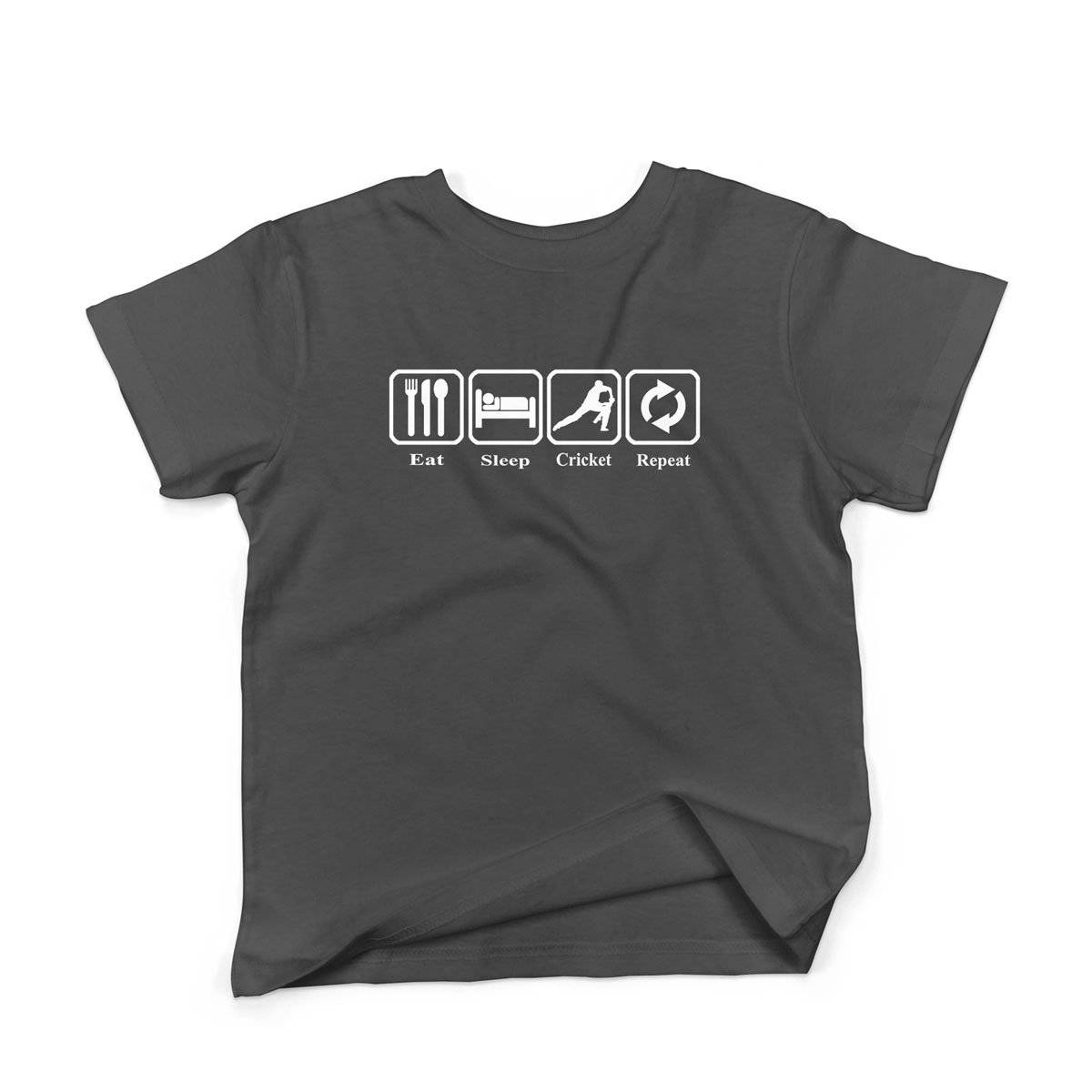 Epic Label Tshirt Eat Sleep Cricket Repeat T-Shirt Enfant