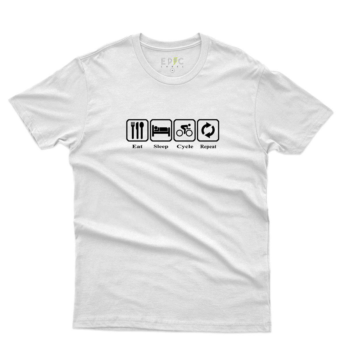 Epic Label Tshirt Eat Sleep Cycle Repeat T-Shirt Pour Homme