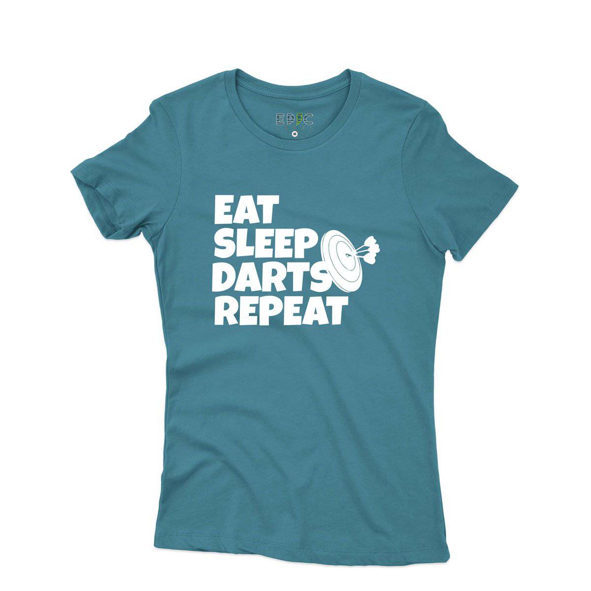 Epic Label Tshirt Eat Sleep Darts Repeat T-Shirt Pour Femme