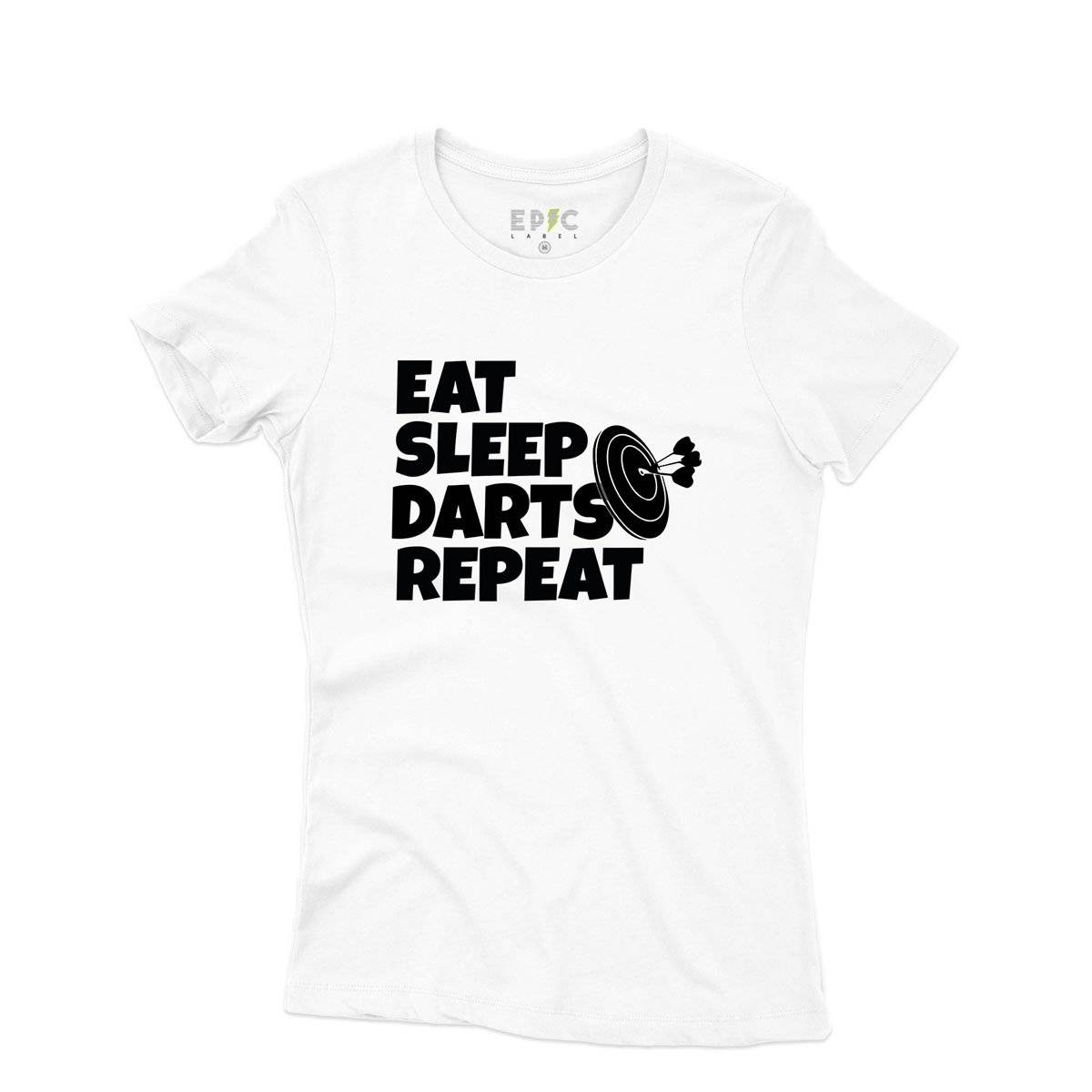 Epic Label Tshirt Eat Sleep Darts Repeat T-Shirt Pour Femme