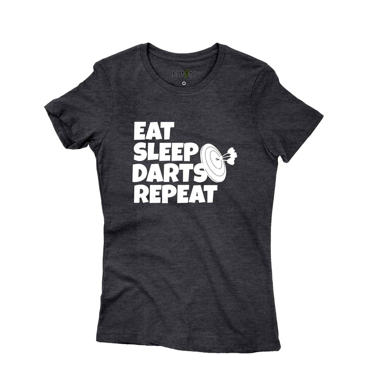 Epic Label Tshirt Eat Sleep Darts Repeat T-Shirt Pour Femme