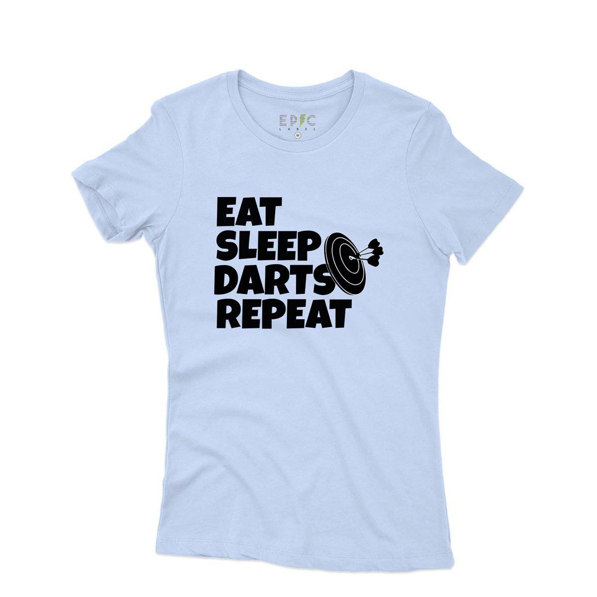 Epic Label Tshirt Eat Sleep Darts Repeat T-Shirt Pour Femme